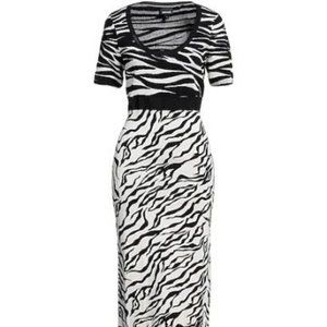 Roberto Cavalli - Just Cavalli Midi Bodycon Dress - Zebra Print, Size M